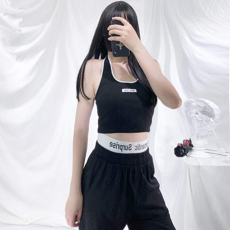 Women's Gothic Sporty Skinny Halter Tank tops