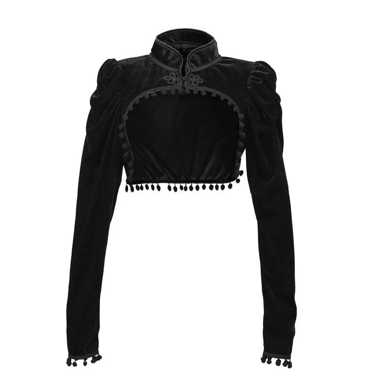 Women's Gothic Stand Collar Capes With Tassels