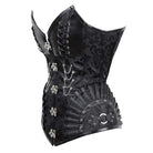 Women's Gothic Strappy Faux Leather Splicing Floral Corsets