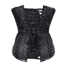Women's Gothic Strappy Faux Leather Splicing Floral Corsets