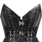 Women's Gothic Strappy Faux Leather Splicing Floral Corsets