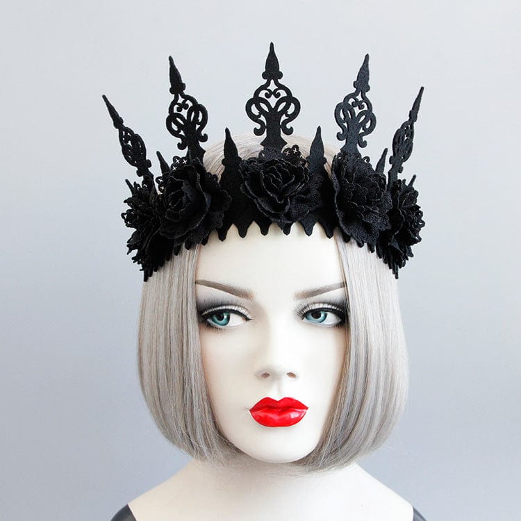 Kobine Women's Gothic Strappy Floral Crown Headwear