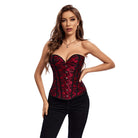 Kobine Women's Gothic Strappy Floral Lace Overbust Corset