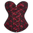 Kobine Women's Gothic Strappy Floral Lace Overbust Corset