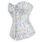 Kobine Women's Gothic Strappy Floral Printed Overbust Corset