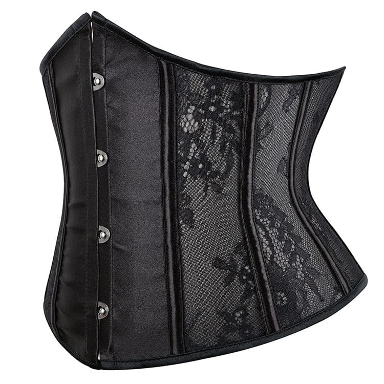 Kobine Women's Gothic Strappy Lace Splice Underbust Corset