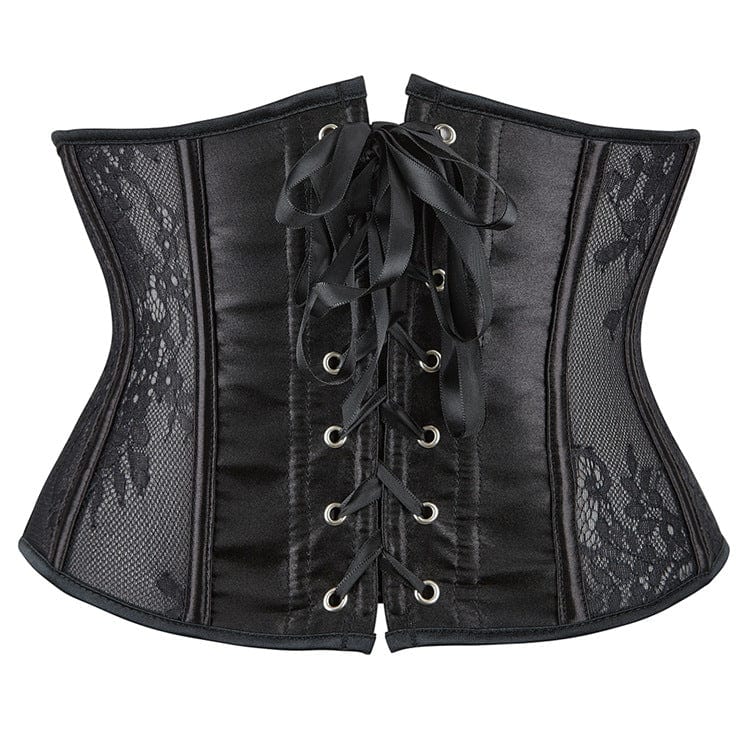 Kobine Women's Gothic Strappy Lace Splice Underbust Corset