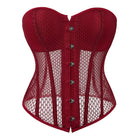 Kobine Women's Gothic Strappy Mesh Overbust Corset