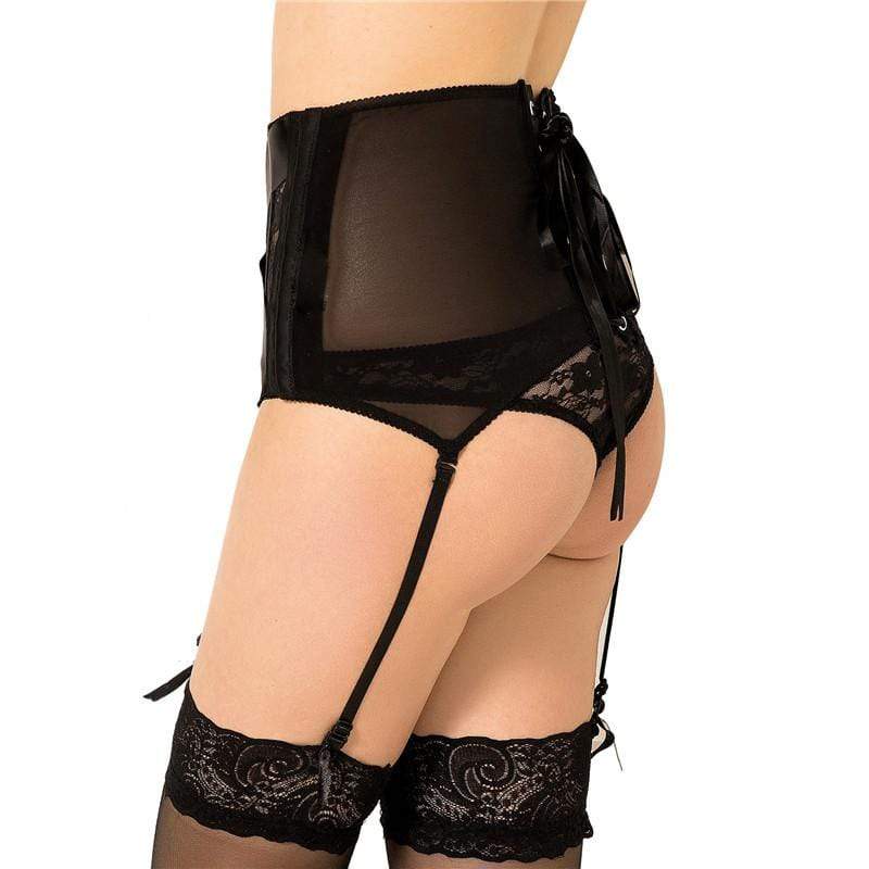 Kobine Women's Gothic Strappy Mesh Splice Lace Underwear