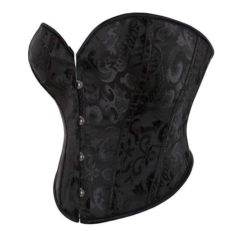 Kobine Women's Gothic Strappy Polka Dot Overbust Corset