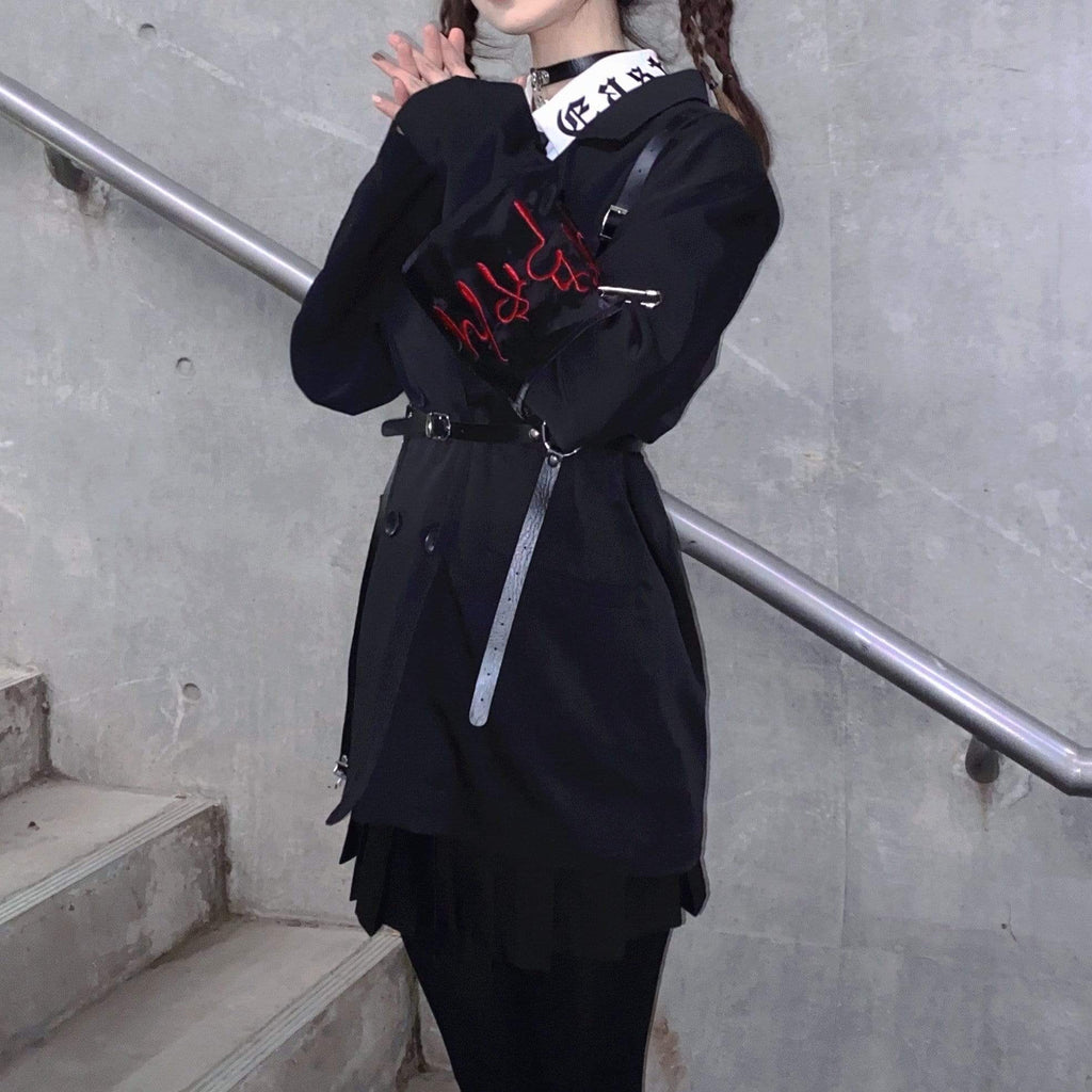 Women's Gothic Suit Coats With Harness