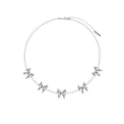Kobine Women's Grunge Butterfly Pearl Necklace