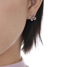 Kobine Women's Grunge Double Color Floral Earrings