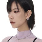 Kobine Women's Grunge Double Color Floral Earrings