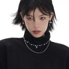 Kobine Women's Grunge Double Color Star Earrings