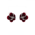 Kobine Women's Grunge Flocking Floral Zircon Earrings