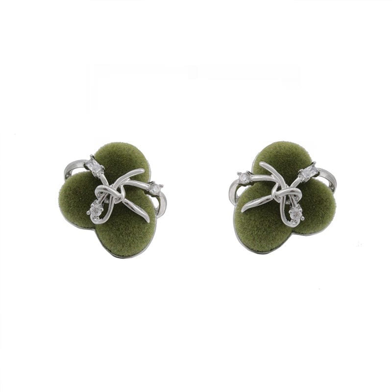 Kobine Women's Grunge Flocking Moss Earrings