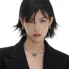 Kobine Women's Grunge Flocking Moss Necklace
