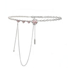 Kobine Women's Grunge Hearts Pearl Layered Necklace