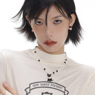 Kobine Women's Grunge Pink Cat Necklace