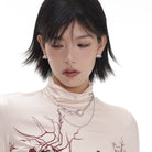 Kobine Women's Grunge Pink Heart Earrings