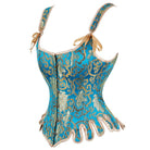Kobine Women's Grunge Strappy Solid Color Irregular Overbust Corset