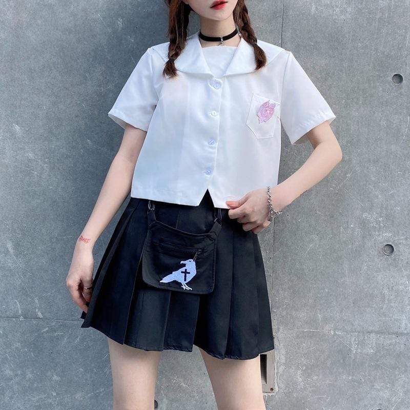 Women's Kawaii Sweet Tops With Detachable Brooch