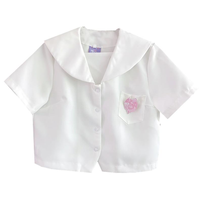 Women's Kawaii Sweet Tops With Detachable Brooch