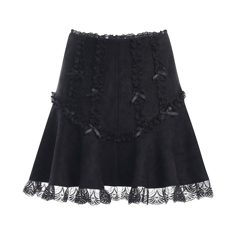 Kobine Women's Lolita  Lace Flower Short Skirt