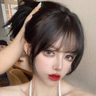Kobine Women's Natural Bangs Human Hair Wig