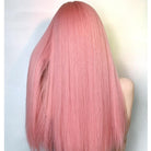 Kobine Women's Natural Straight Long Pink Synthetics Hair Wig