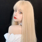 Kobine Women's Natural Straight Long Synthetics Hair Wig