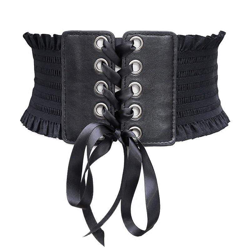 Women's Punk Bow Tie Lacing Wide Belts