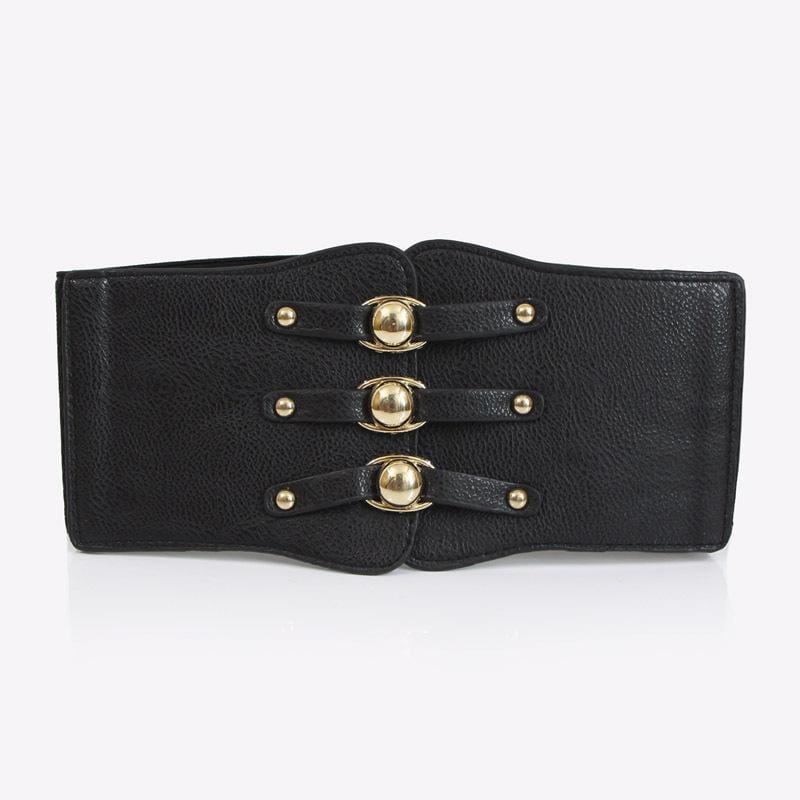 Women's Punk Buckles Faux Leather Wide Belts