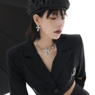 Kobine Women's Punk Cross Chain Necklace