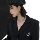 Kobine Women's Punk Cross Chain Necklace
