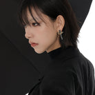 Kobine Women's Punk Cross Thorns Earrings