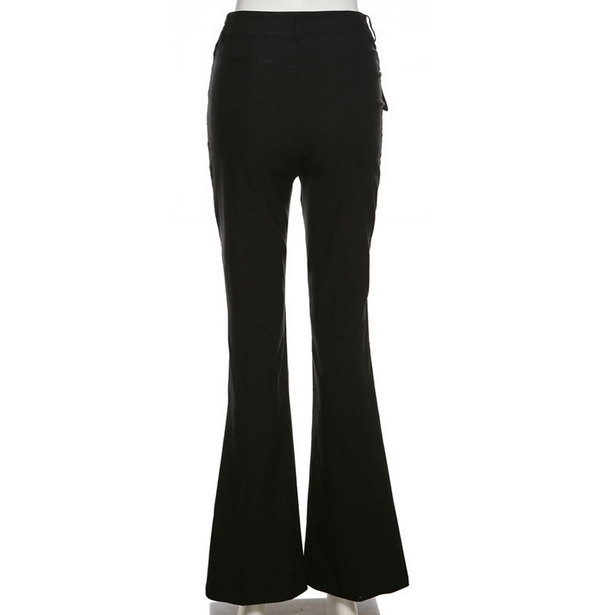 Kobine Women's Punk Cutout High-waisted Bell-bottoms
