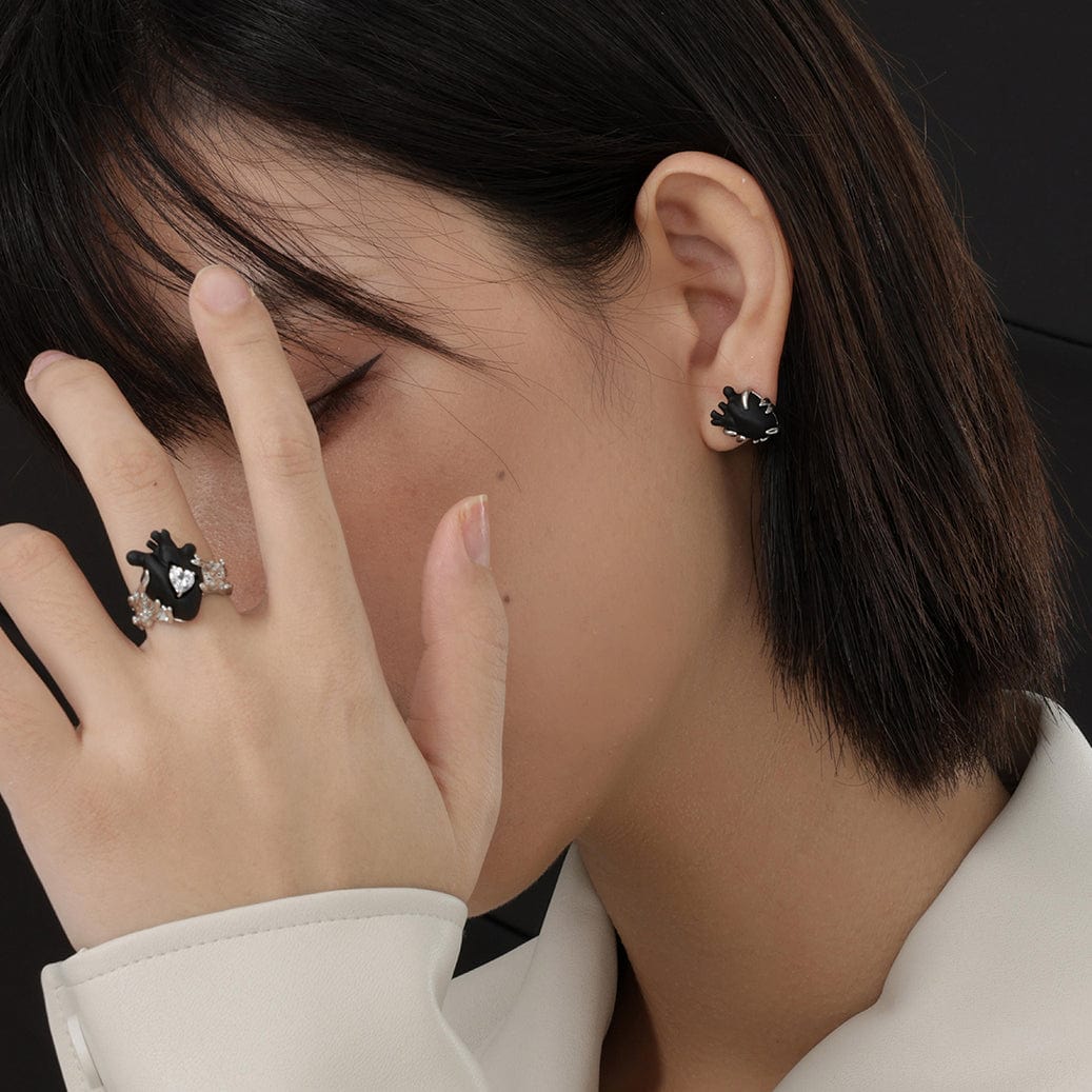 Kobine Women's Punk Heart Earrings