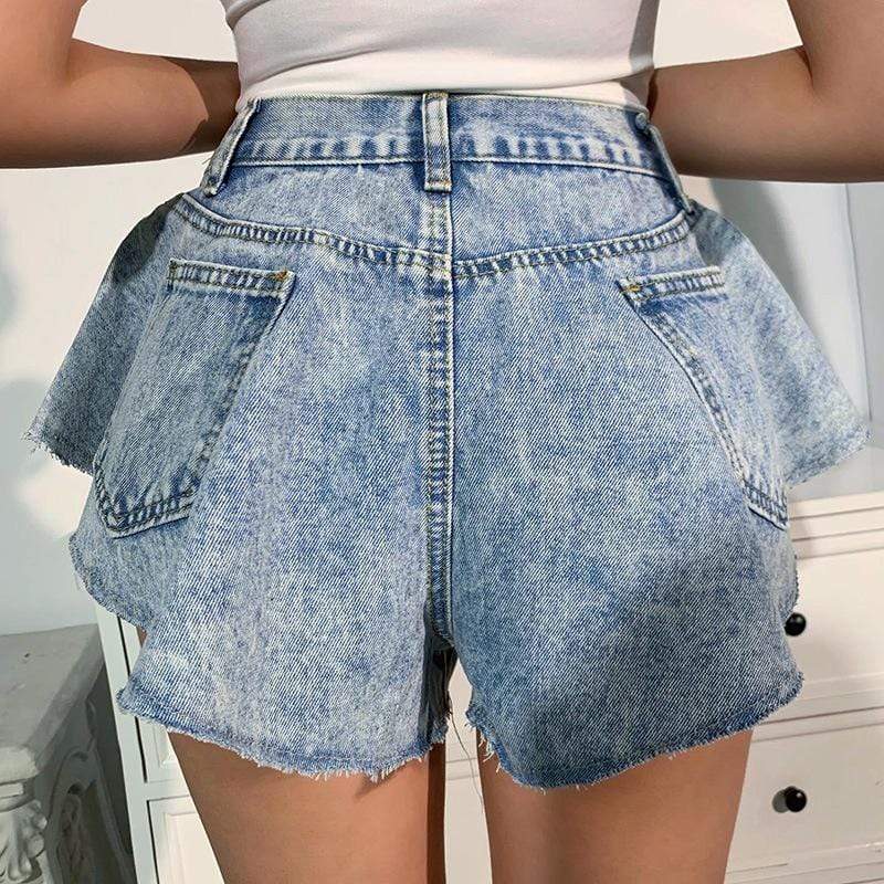 Women's Punk High-waisted Denim Shorts