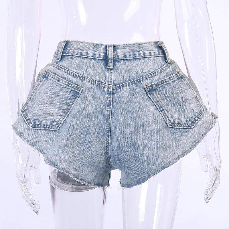 Women's Punk High-waisted Denim Shorts