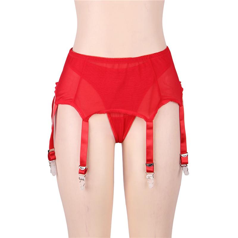 Kobine Women's Punk Irregular Buckles Mesh Underwear