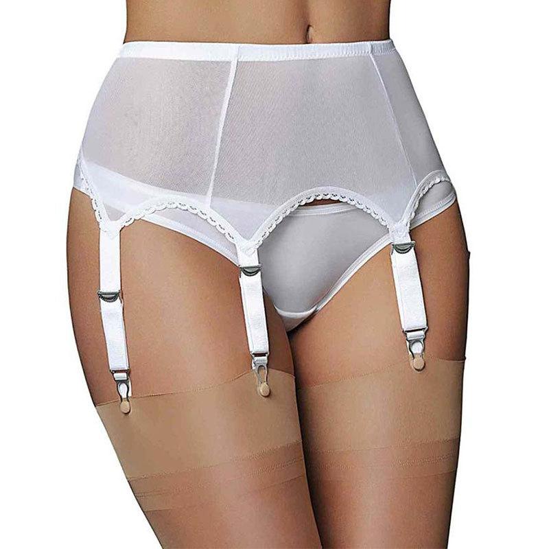 Kobine Women's Punk Irregular Buckles Mesh Underwear