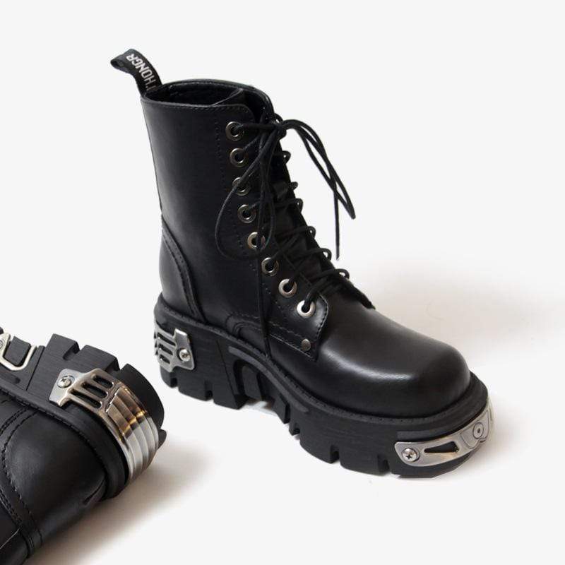 Women's Punk Lace Up Martin Boots Platform Ankle Boots