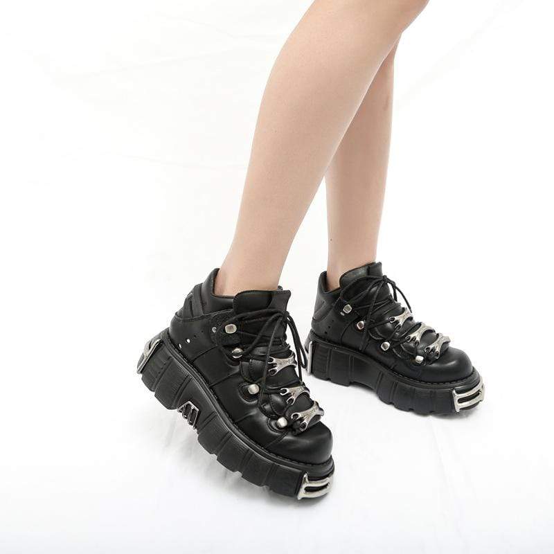 Women's Punk Lace Up Platform Shoes