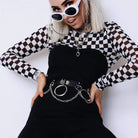 Women's Punk Rings And Chains Faux Leather Belts