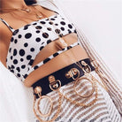 Women's Punk Rings And Chains Faux Leather Belts