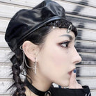 Women's Punk Rivet Cross Chain Earrings