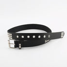 Kobine Women's Punk Rivets Faux Leather Belt with Metal Chain