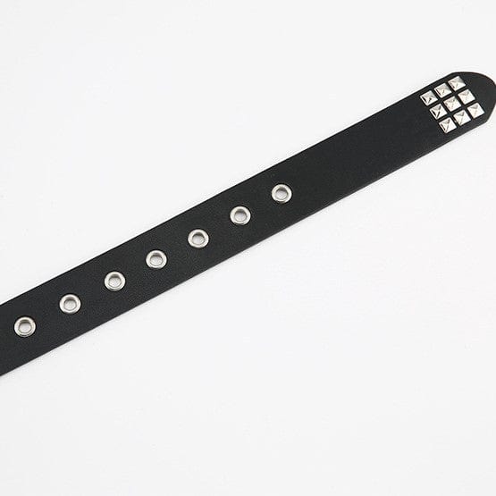 Kobine Women's Punk Rivets Faux Leather Belt with Metal Chain